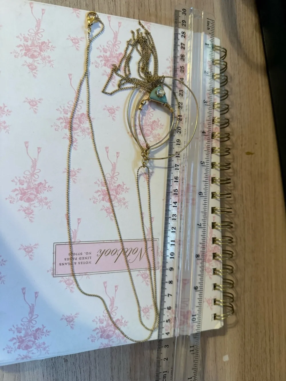Gold-Tone Teal Triangle Pendant Tassel Necklace‎